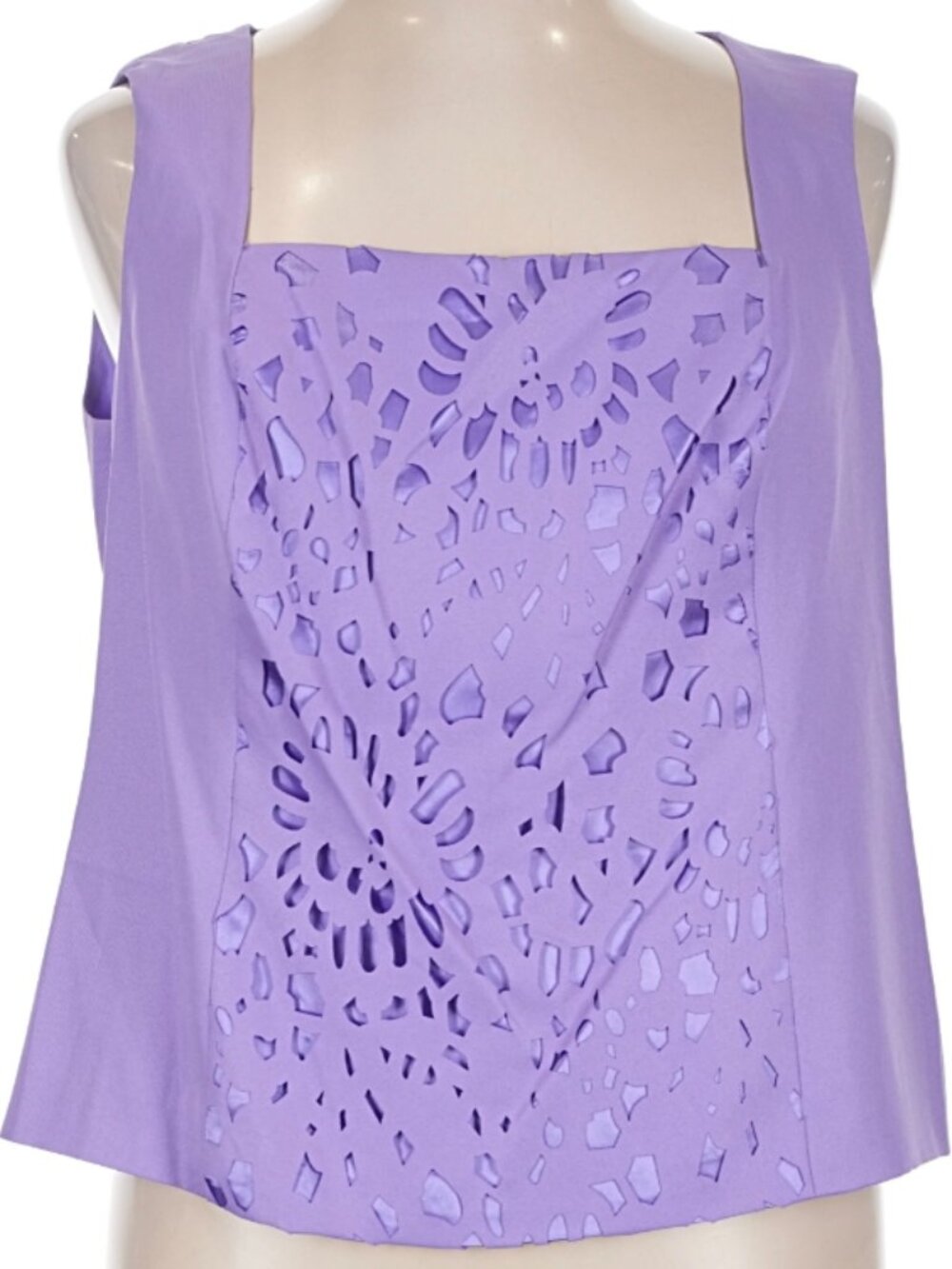 EY Boutique Women's Sleeveless Tank Top W/Laser Cut Front Panel In Size 16